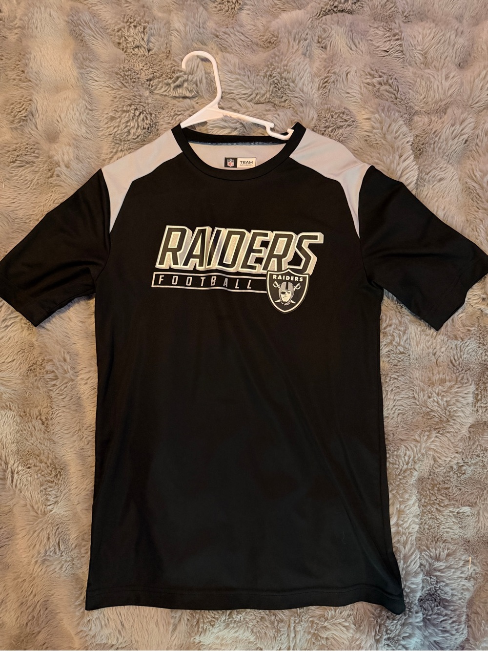 NFL Raiders Black and Gray Short-Sleeve Jersey Tee